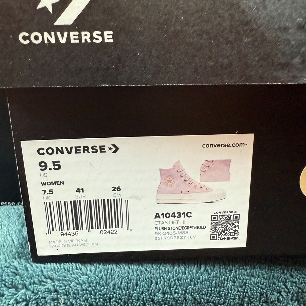Converse Women's 9.5 High Top Chuck Taylor All Star Lift Sneakers Pink Canvas - Picture 2 of 7